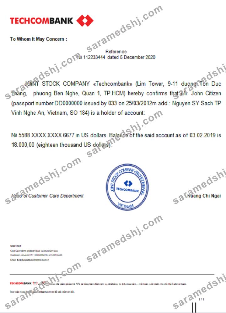 Vietnam Techcombank_reference